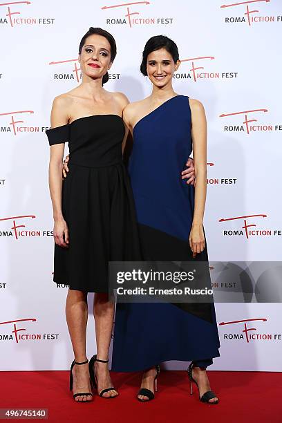 Vanessa Scalera and Linda Caridi attend the 'Lea' red carpet during the RomaFictionFest 2015 at Auditorium Conciliazione on November 11, 2015 in...