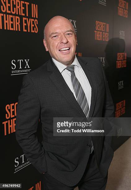 Actor Dean Norris attends the Premiere of STX Entertainment's "Secret In Their Eyes" at the Hammer Museum on November 11, 2015 in Westwood,...