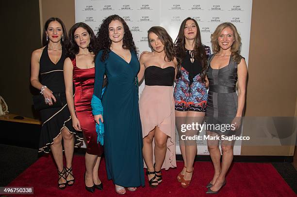 Sasha Kerbel, Talya Mar, Jessa Campbell, Natalia Davidenko, Andi Morrow and Saskia Larsen attend "10 Days in a Madhouse" New York premiere at the AMC...