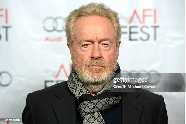 Filmmaker Ridley Scott attends 'On Directing: A Conversation with Ridley Scott' during AFI FEST 2015 presented by Audi at TCL Chinese 6 Theatres on...