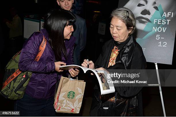 Actress Kirin Kiki attends 'On Directing: A Conversation with Ridley Scott' during AFI FEST 2015 presented by Audi at TCL Chinese 6 Theatres on...