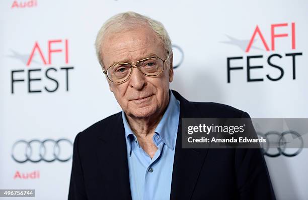 Actor Sir Michael Caine arrives at the AFI FEST 2015 Presented by Audi Screening of Fox Searchlight Pictures' "Youth" at the Egyptian Theatre on...