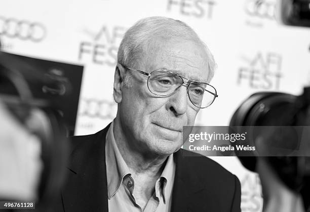 Actor Michael Caine arrives at the AFI FEST 2015 Presented by Audi Screening of Fox Searchlight Pictures' "Youth" at the Egyptian Theatre on November...