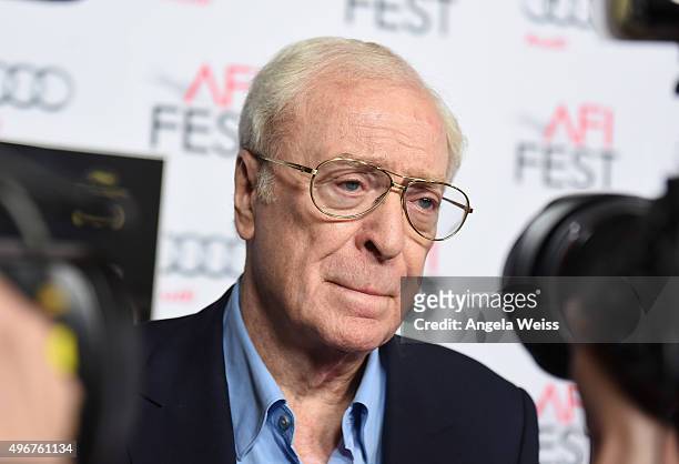 Actor Michael Caine arrives at the AFI FEST 2015 Presented by Audi Screening of Fox Searchlight Pictures' "Youth" at the Egyptian Theatre on November...