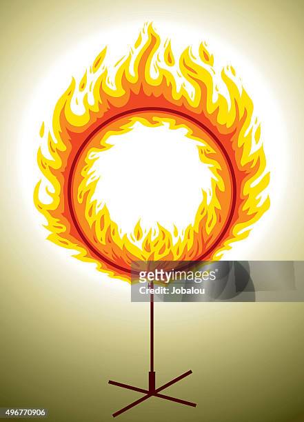circle of fire - burning ring of fire stock illustrations