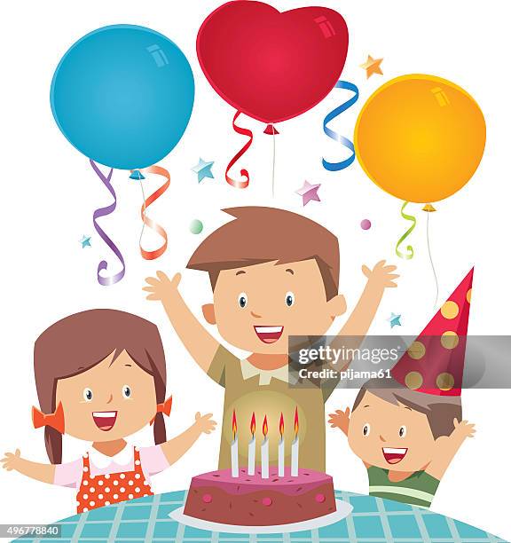 birthday - child boy arms out stock illustrations