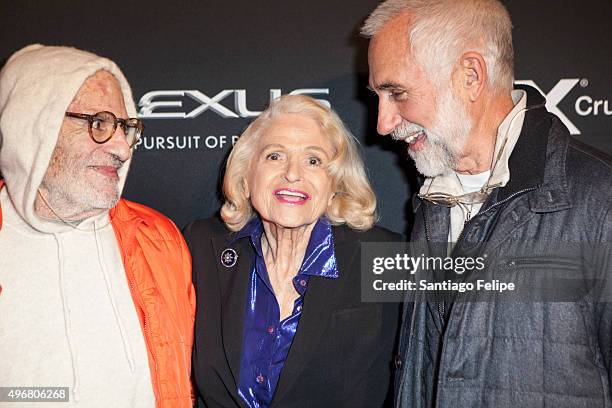 Larry Kramer, Edie Windsor and David Webster attend 2015 Out100 Celebration at Gustavino's on November 11, 2015 in New York City.