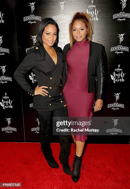 Host Christina Milian and sister Danielle Milian attend Gran Centenario Tequila presents Angels On Earth at the Sunset Tower on November 11, 2015 in...