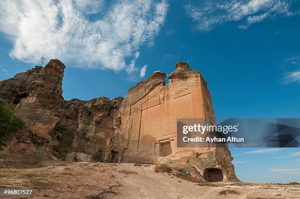 the midas monument,yazilikaya in eskisehir - eskisehir stock pictures, royalty-free photos & images