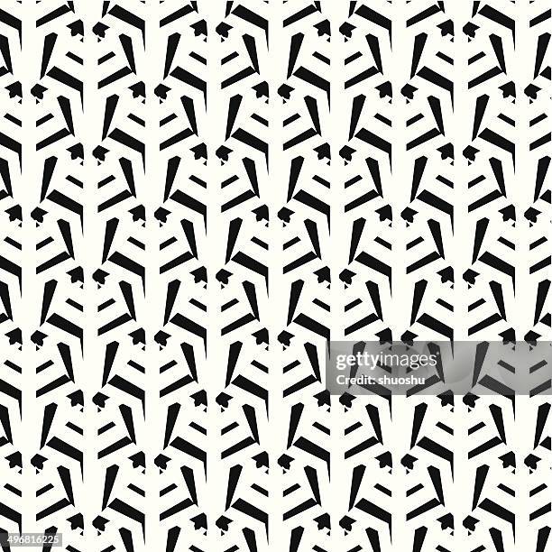 abstract black and white stripe pattern background - herringbone tile stock illustrations