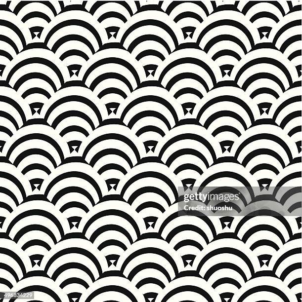 abstract black and white curve stripe pattern background - hip senior stock illustrations