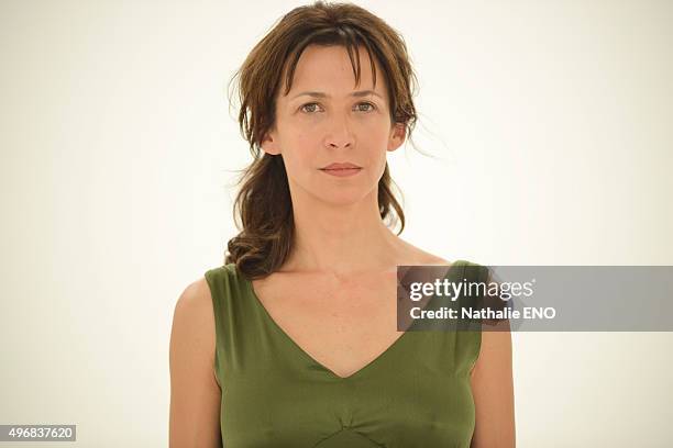 Actress Sophie Marceau is photographed filming ARTE "Une histoire d'ame" for Self Assignment on October 23, 2015 in Paris, France.