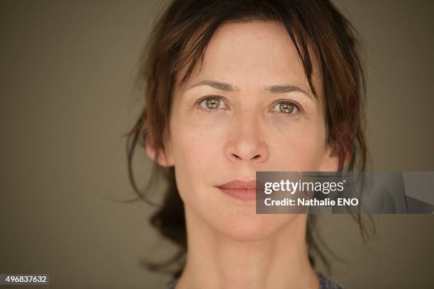 Actress Sophie Marceau is photographed filming ARTE "Une histoire d'ame" for Self Assignment on October 23, 2015 in Paris, France.