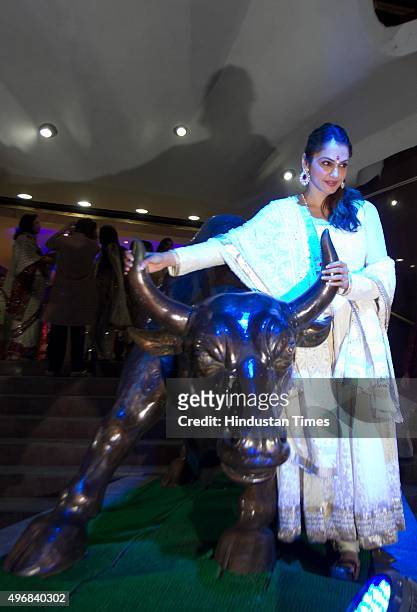 Bollywood actress Isha Koppikar during the special Muhurat Trading session on the occasion of Diwali at the Bombay Stock Exchange on November 11,...