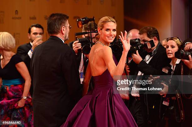 Heidi Klum and her father Guenther Klum attend the Bambi Awards 2015 at Stage Theater on November 12, 2015 in Berlin, Germany.
