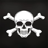 Pirate Jolly Roger with crossbones template. death t-shirt concept