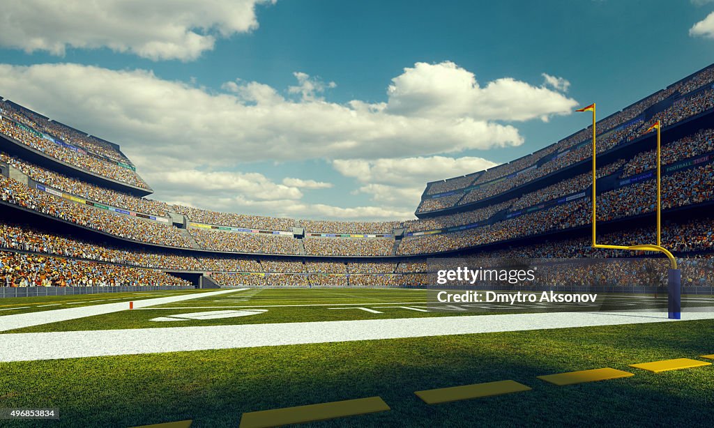 Sunny american football stadium