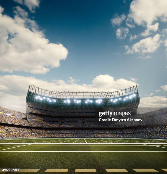 sunny american football stadium - american football stadium stock pictures, royalty-free photos & images