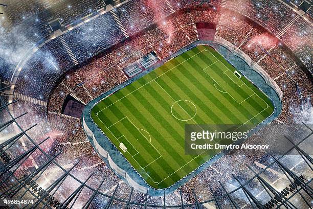 soccer stadium upper view - aerial football stock pictures, royalty-free photos & images