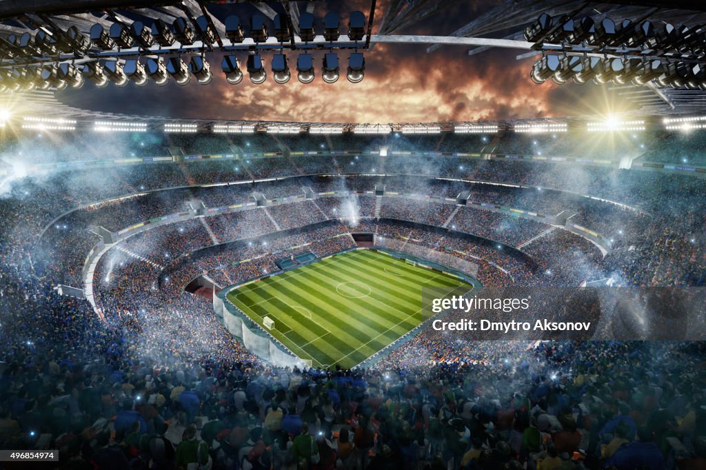 Soccer stadium upper view