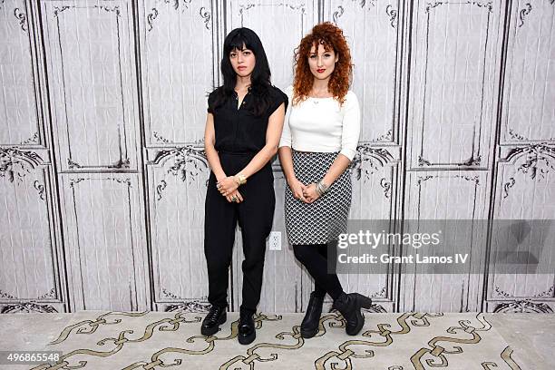 Natalia Leite and Alexandra Roxo visit AOL Studios on November 12, 2015 in New York City.