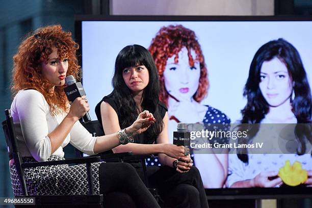 Alexandra Roxo and Natalia Leite visit AOL Studios on November 12, 2015 in New York City.