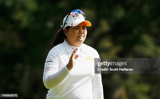 Inbee Park of South Korea makes birdie on the fourth hole during the first round of the Lorena Ochoa Invitational Presented By Banamex at the Club de...
