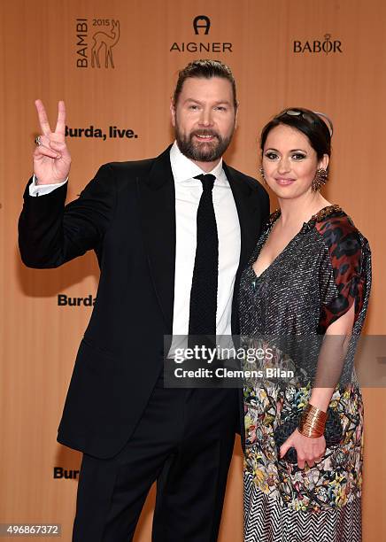 Rea Garvey and his wife Josephine Garvey attend the Bambi Awards 2015 at Stage Theater on November 12, 2015 in Berlin, Germany.