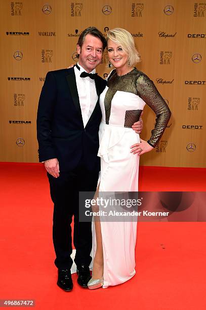 Peter Fissenewert and Ulla Kock am Brink attend the Bambi Awards 2015 at Stage Theater on November 12, 2015 in Berlin, Germany.