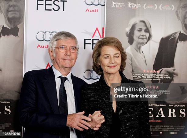 Tom Courtenay and Charlotte Rampling attend a tribute to Charlotte Rampling and Tom Courtenay at AFI FEST 2015 presented by Audi at TCL Chinese...