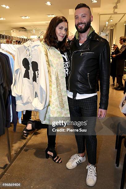 Stacy Igel and makeup artist Jacques Uzzardi Present 'Boy Meets Girl' Collection at Colette on November 12, 2015 in Paris, France.