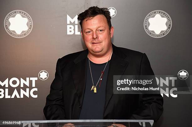 Artist Urs Fischer attends The 24th Montblanc De La Culture Arts Patronage Award honoring Peter M. Brant at Kappo Masa on November 10, 2015 in New...