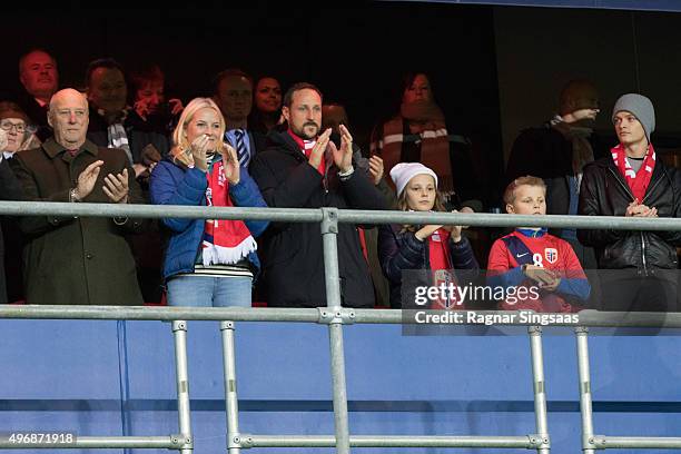 King Harald V of Norway, Crown Princess Mette-Marit of Norway, Crown Prince Haakon of Norway, Princess Ingrid Alexandra of Norway, Prince Sverre...