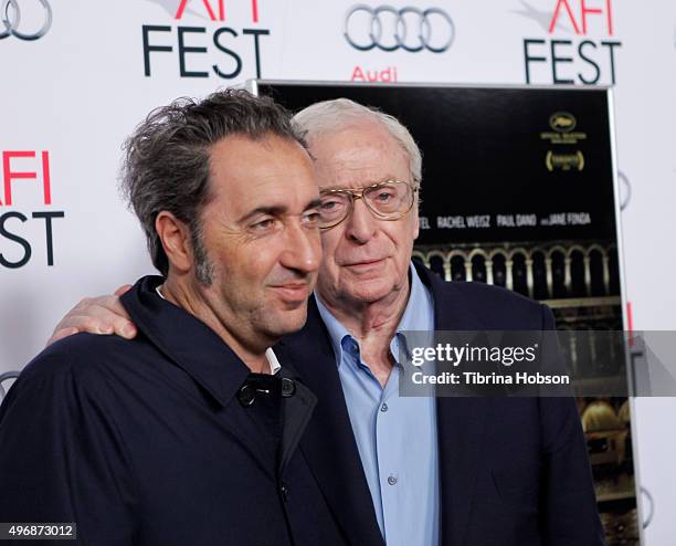 Paolo Sorrentino and Michael Caine attend the screening of Fox Searchlight Pictures' 'Youth' at AFI FEST 2015 presented by Audi at the Egyptian...