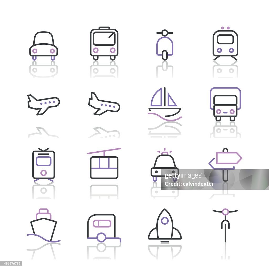 Transportation Icons set 1 | Purple Line series