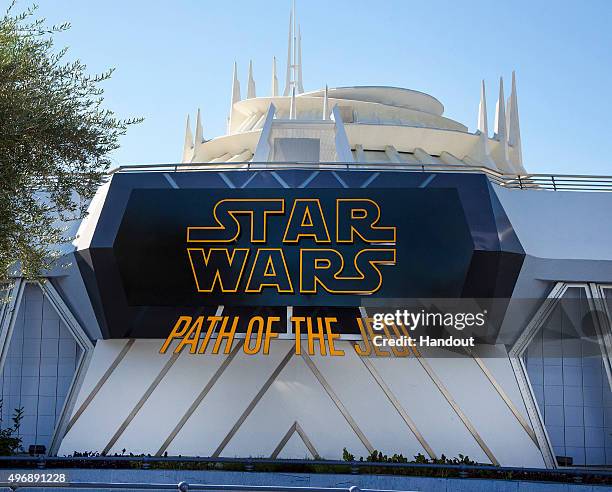 In this handout photo provided by Disney Parks, STAR WARS: PATH OF THE JEDI -- In the Tomorrowland Theater, Disneyland park guests will relive...