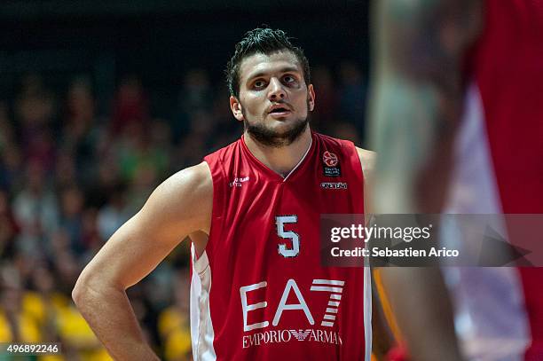 Alessandro Gentile, #5 of EA7 Emporio Armani Milan during the Turkish Airlines Euroleague Regular Season date 5 game between Limoges CSP v EA7...