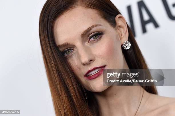 Actress Lydia Hearst arrives at amfAR's Inspiration Gala Los Angeles at Milk Studios on October 29, 2015 in Hollywood, California.