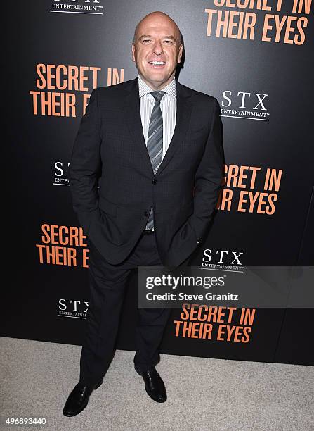 Dean Norris arrives at the Premiere Of STX Entertainment's "Secret In Their Eyes" on November 11, 2015 in Westwood, California.