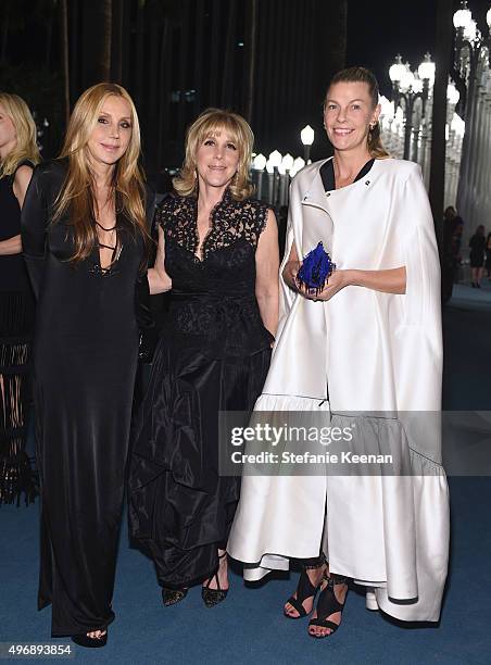 Manuela Herzer, Kris Levine and Paula Thomas attend LACMA 2015 Art+Film Gala Honoring James Turrell and Alejandro G Iñárritu, Presented by Gucci at...