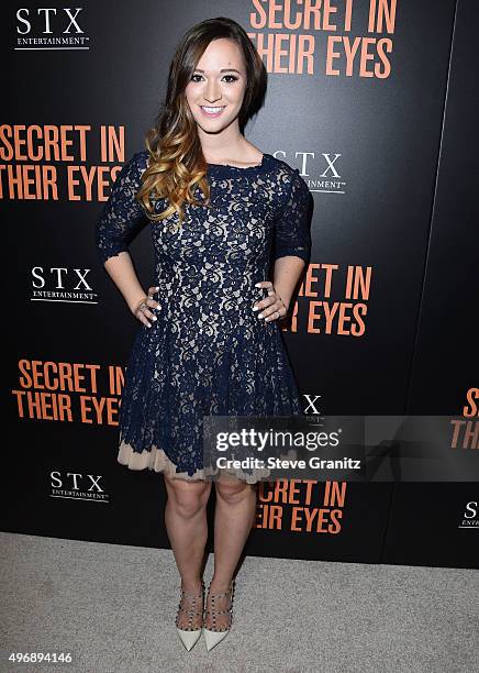 Alisha Marie arrives at the Premiere Of STX Entertainment's "Secret In Their Eyes" on November 11, 2015 in Westwood, California.