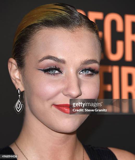 Maty Noyes arrives at the Premiere Of STX Entertainment's "Secret In Their Eyes" on November 11, 2015 in Westwood, California.