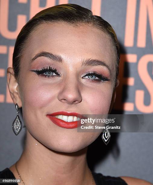 Maty Noyes arrives at the Premiere Of STX Entertainment's "Secret In Their Eyes" on November 11, 2015 in Westwood, California.