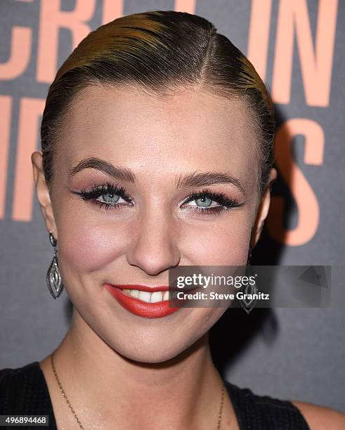 Maty Noyes arrives at the Premiere Of STX Entertainment's "Secret In Their Eyes" on November 11, 2015 in Westwood, California.