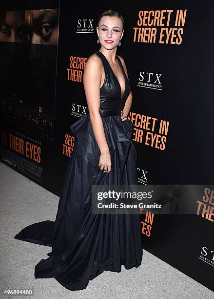 Maty Noyes arrives at the Premiere Of STX Entertainment's "Secret In Their Eyes" on November 11, 2015 in Westwood, California.