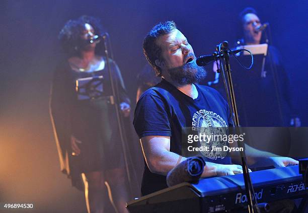 American musician John Grant performs live on stage at Hammersmith Apollo on November 12, 2015 in London, England.