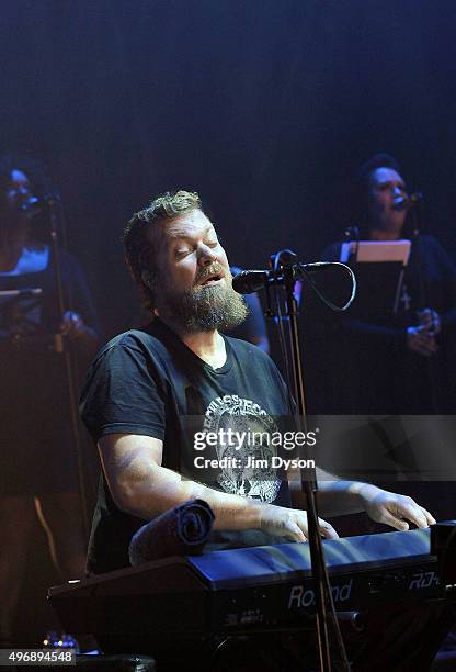 American musician John Grant performs live on stage at Hammersmith Apollo on November 12, 2015 in London, England.
