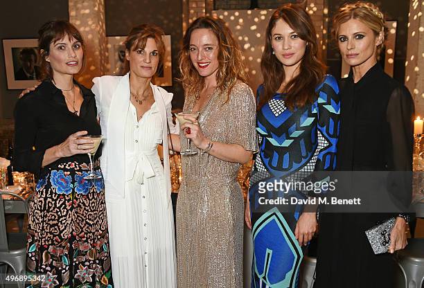 Sheherazade Goldsmith, Jemima Khan, Alice Temperley, Olga Kurylenko and Laura Bailey attend an intimate dinner party hosted by Alice Temperley to...