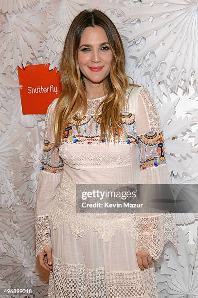 Drew Barrymore unveils her curated Shutterfly collection at a holiday gifting event at Hudson Hotel on November 12, 2015 in New York City.