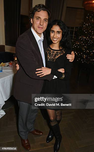 Sacha Newley and Sheela Raman attend Nicky Haslam's performance at Gigi's on November 12, 2015 in London, England.